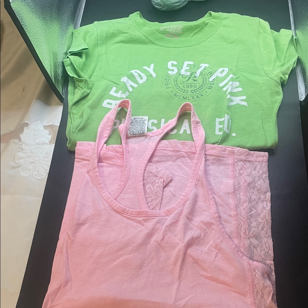 PINK Victoria's Secret Green and Pink Intimates Set 000741